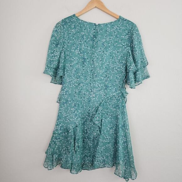Keepsake The Label Genesis Green Ditsy Floral Ruffle Flowy Mini Dress - Picture 7 of 11